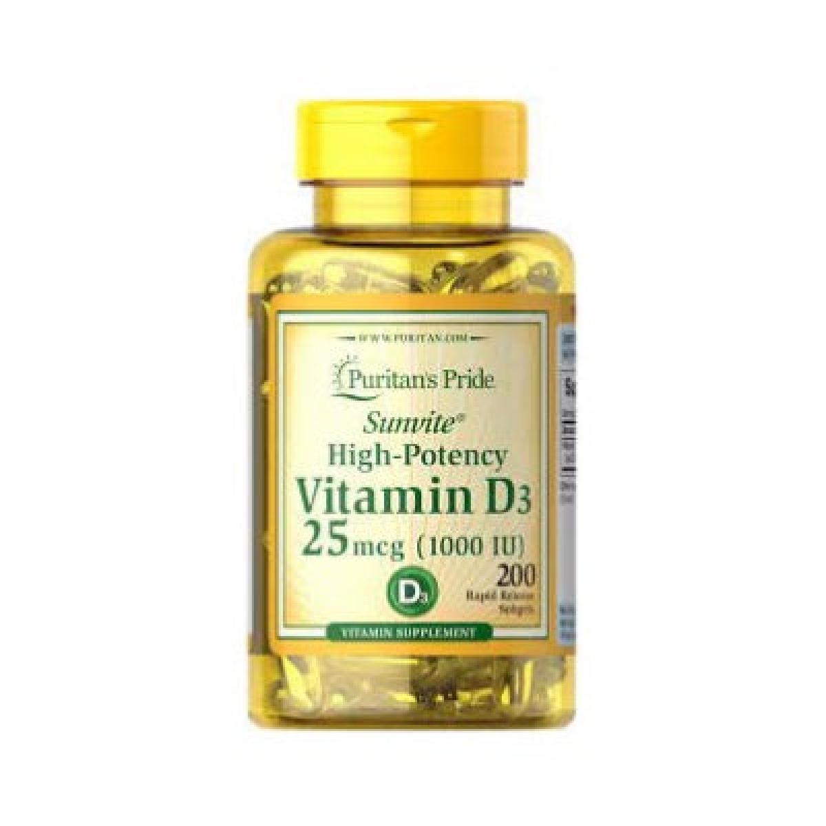 High Potency Vitamin D3 1000 IU 60 Soft Gels