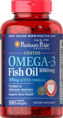 Omega 3 Fish Oil 1000 mg 100 Soft Gels