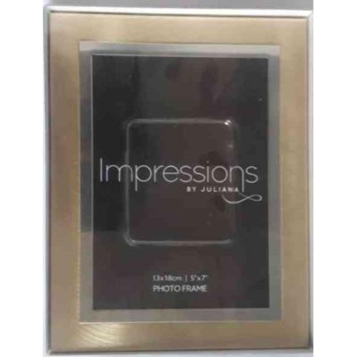 Hometime Photo Frame 2 Toned Brushed Gold/Silver 5 x 7 Inches