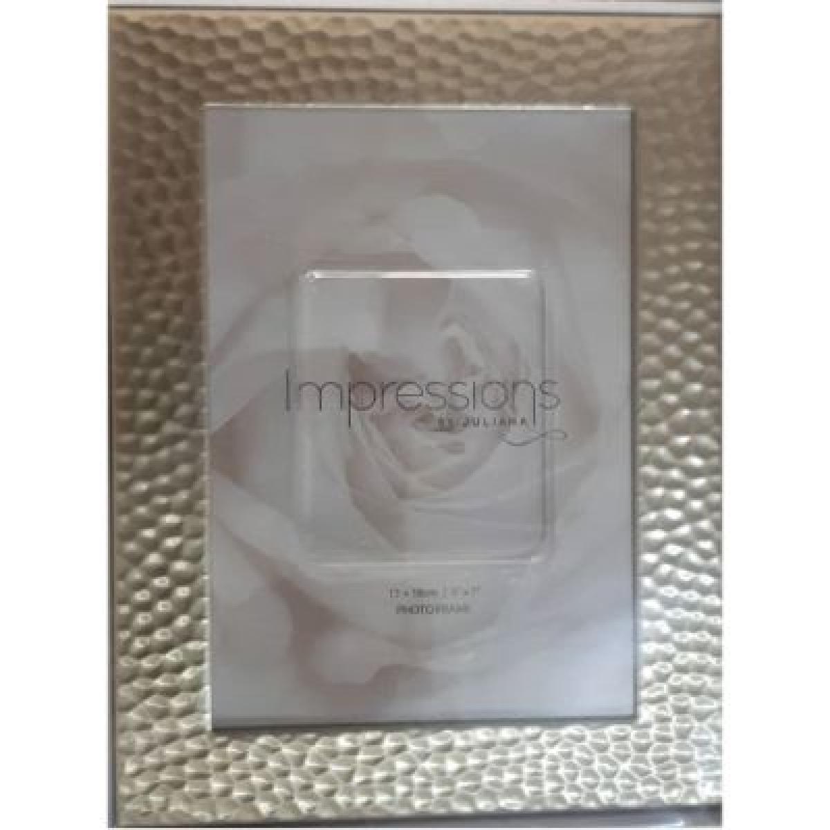 Hometime Photo Frame Impressions Hammered Matte Gold 5 x 7 Inches