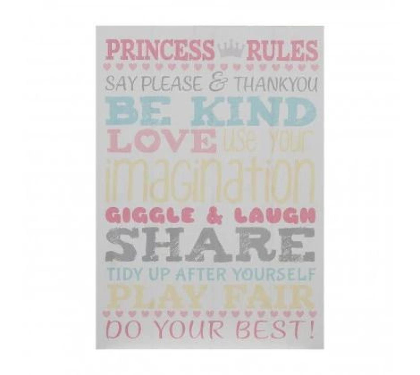Wall Plaque - Kids Princess Rules