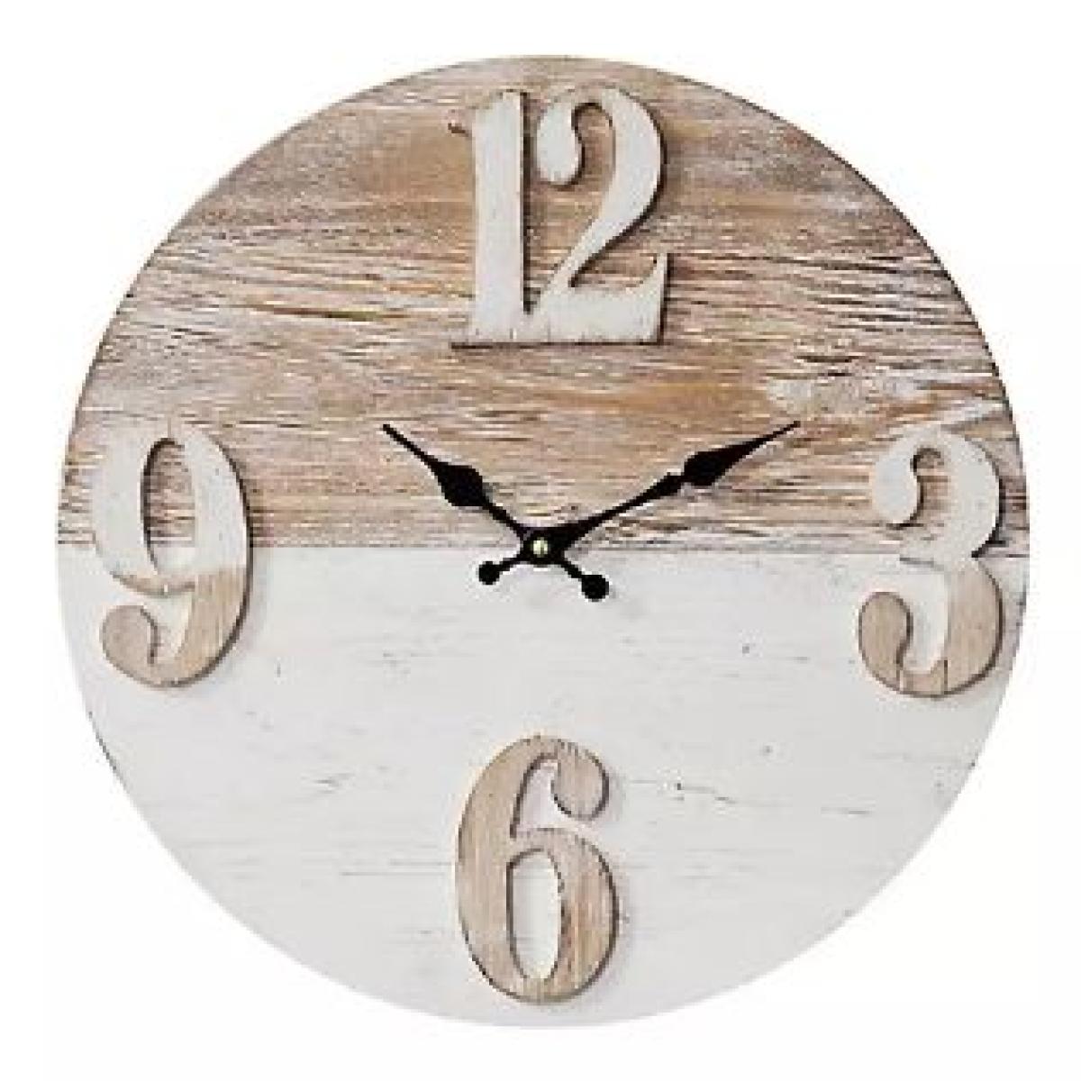 Wall Clock Arabic Round Wood Effect Dial