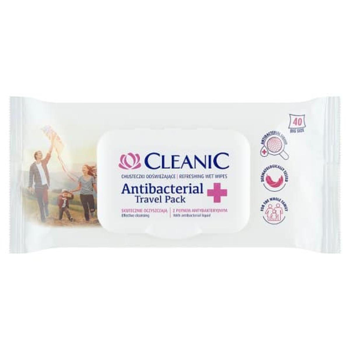 Anti Bacterial Travel Pack Wet Wipes x40