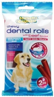 Chewy Dental Rolls With Beef Flavour