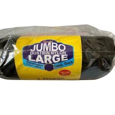 Black Jumbo Dustbin Nylon - Large 30 x 46 inches x12