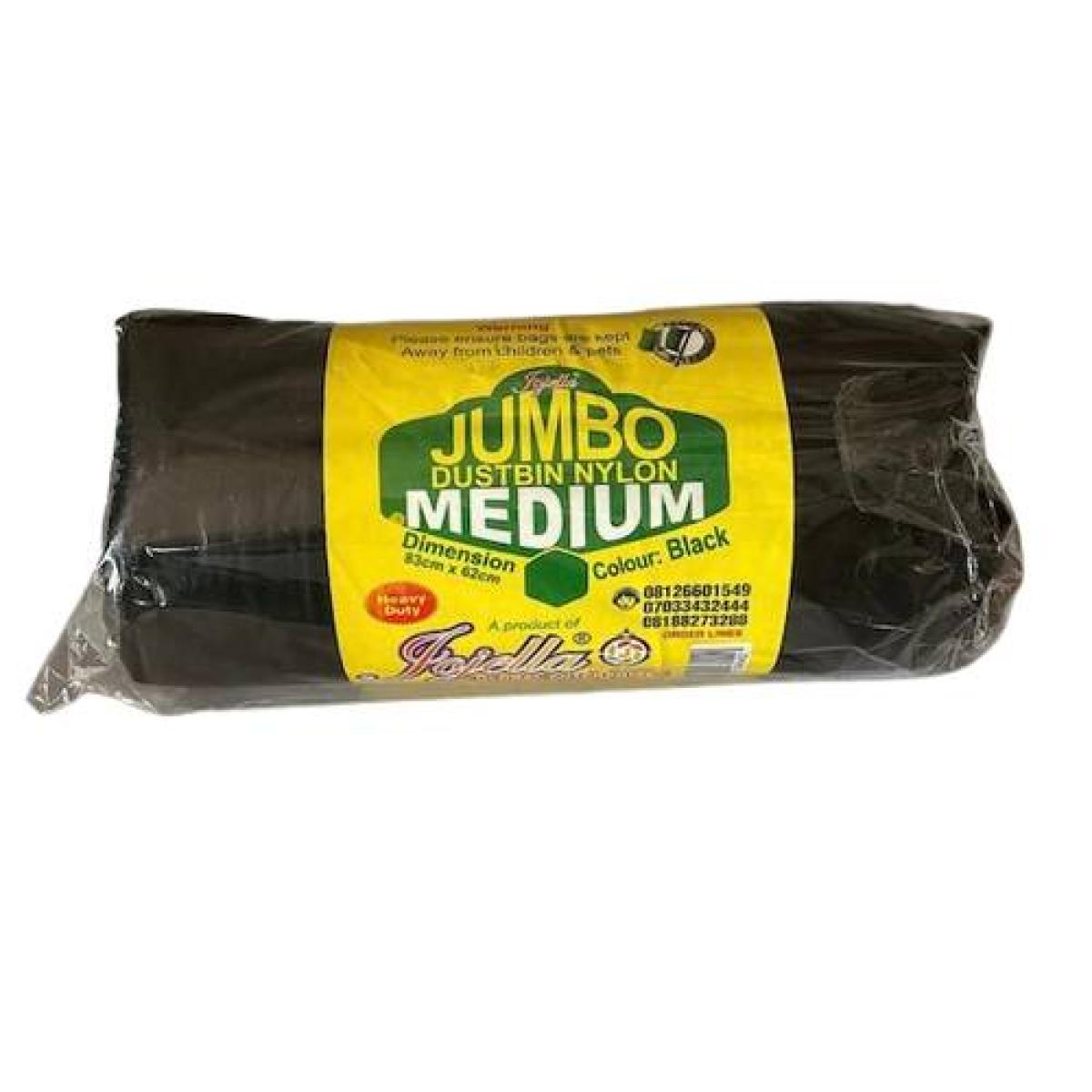 Black Jumbo Dustbin Nylon - Medium 26 x 40 inches x12