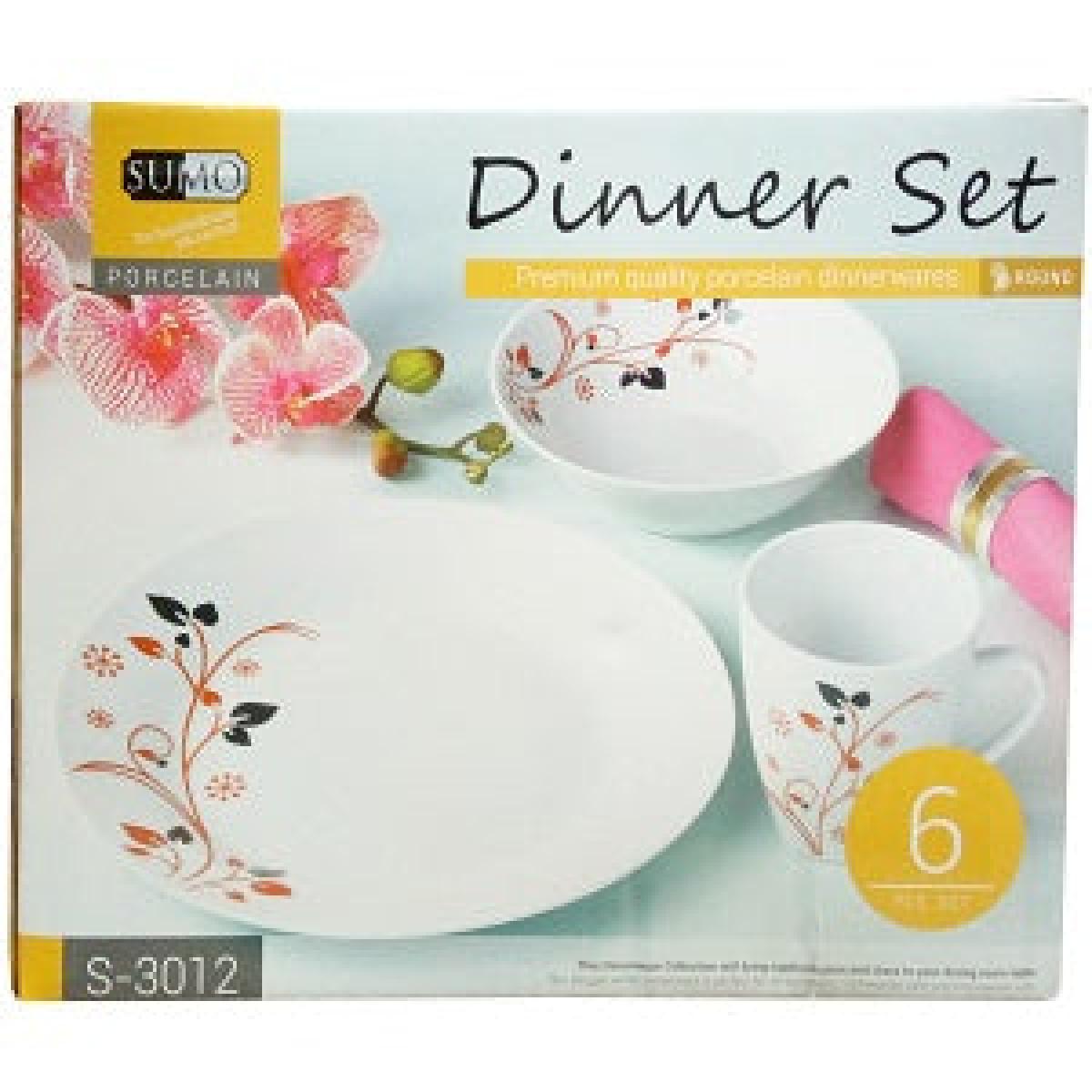 Porcelain Dinner Set Round x6