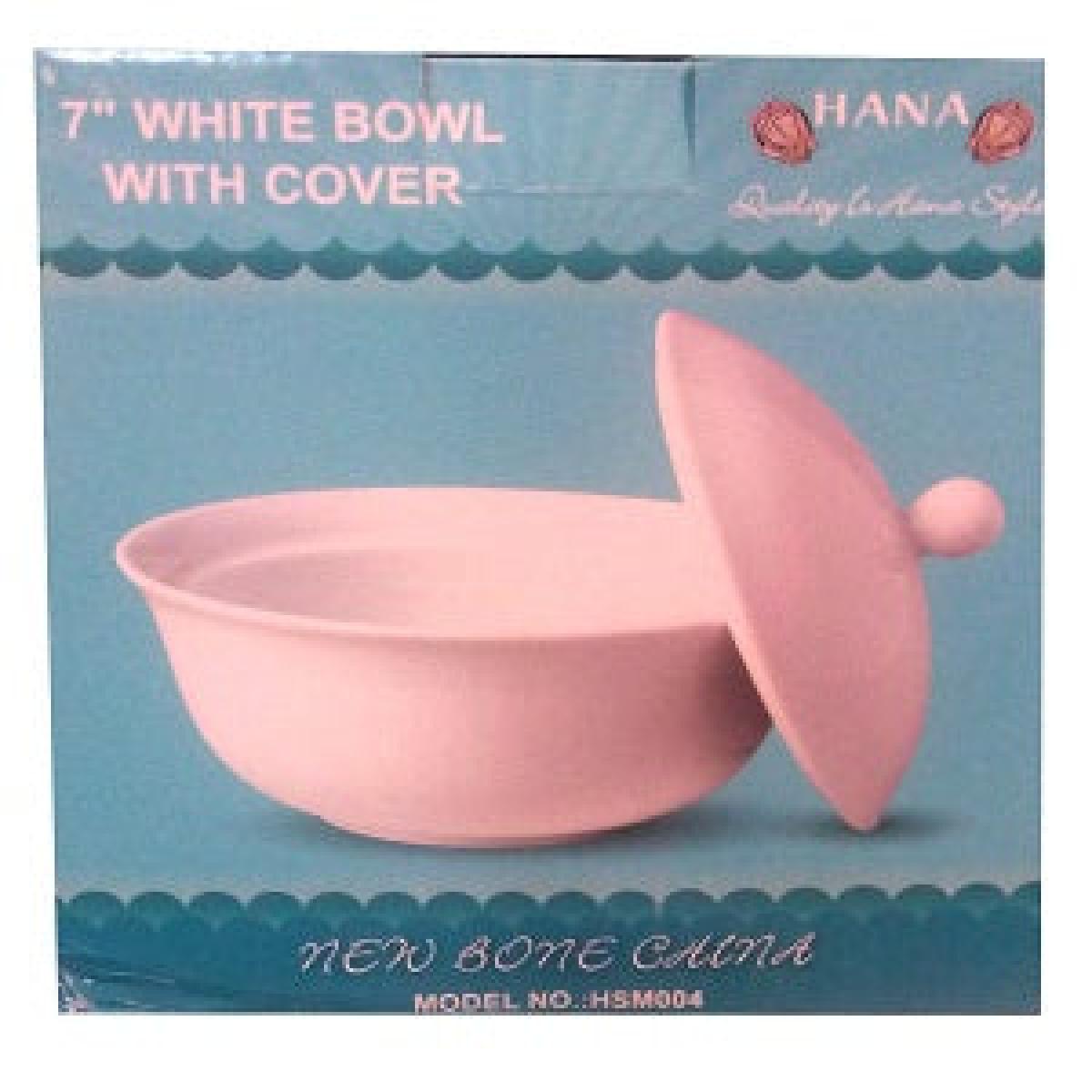 Pink Bowl With Cover 7 Inches