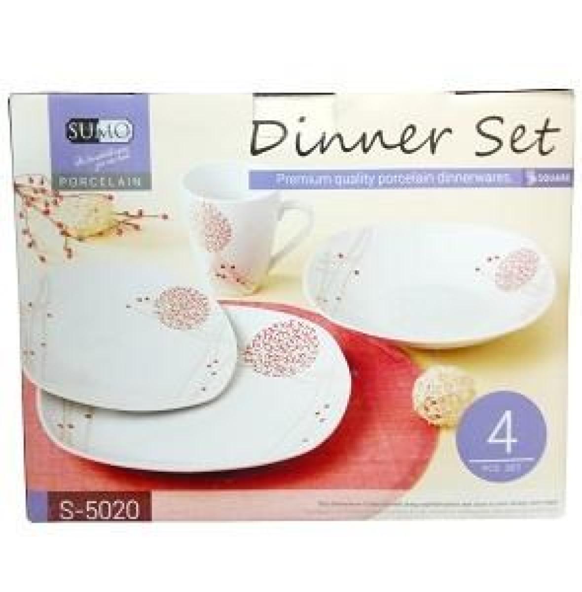 Porcelain Dinner Set Square x4
