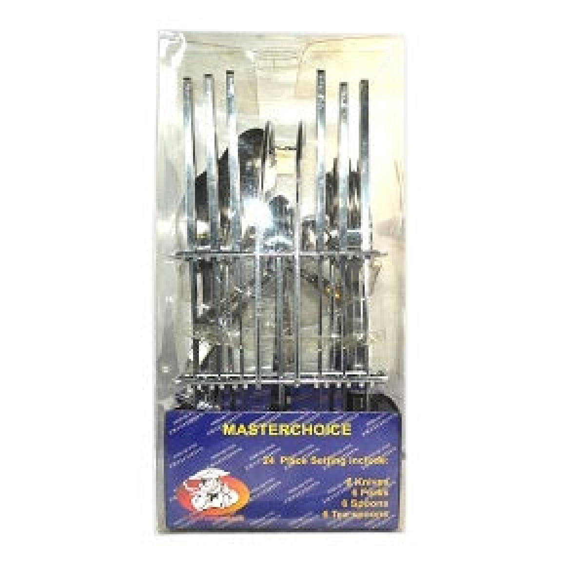Hanging Stainless Steel Cutlery Set x24