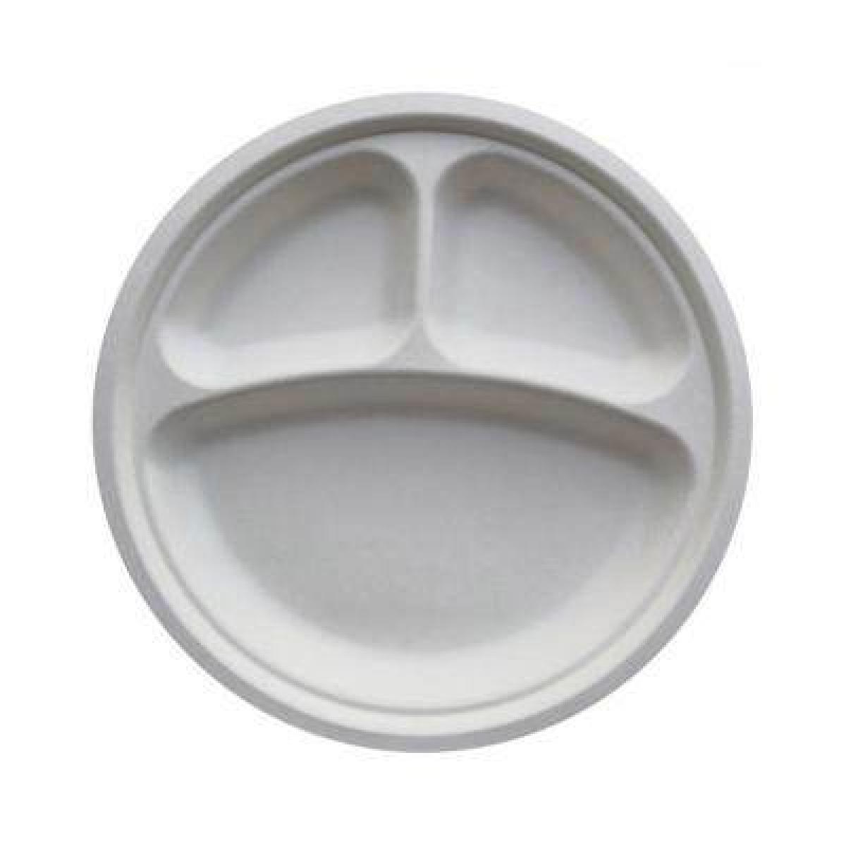 Biodegradable 3-Compatment Plate 9 Inches