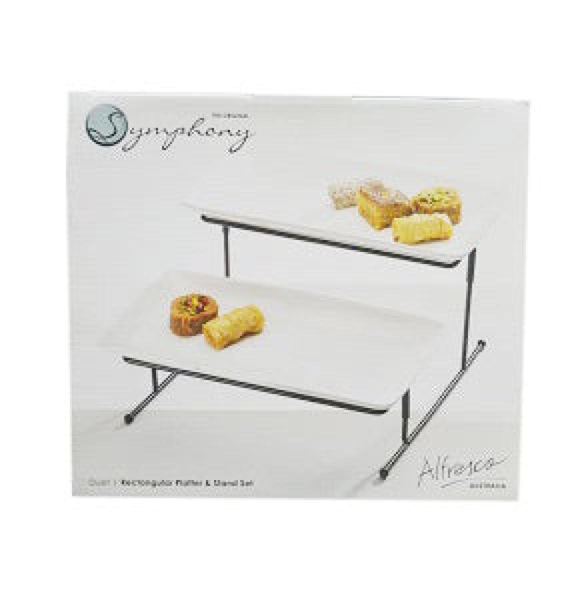 Alfresco Duet Rectangular Platter & Stand Set
