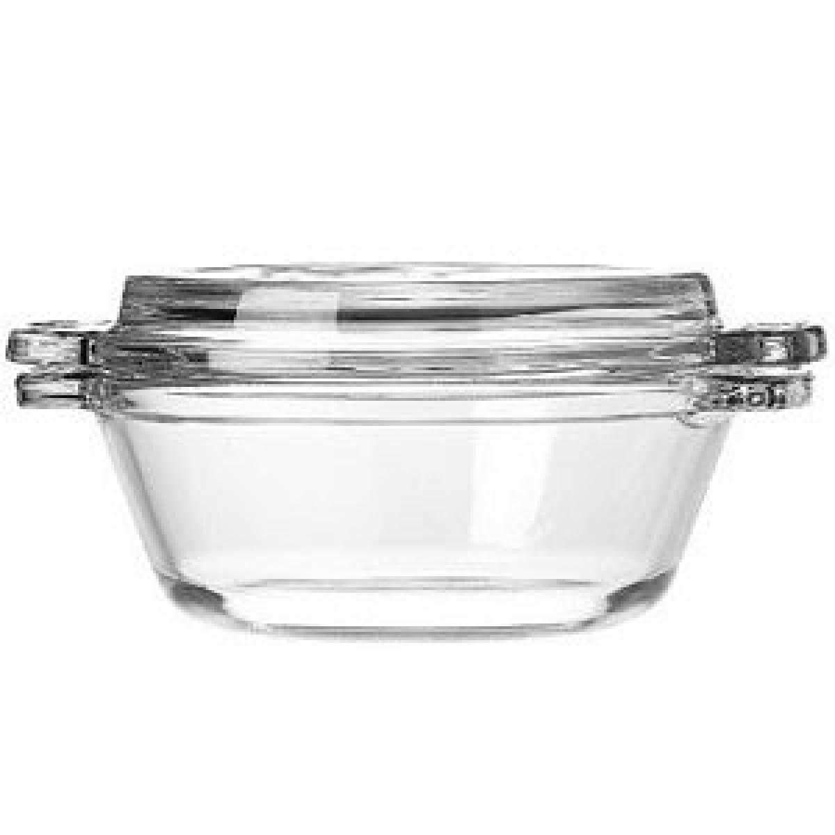 Glassware Round Casserole With Lid Small