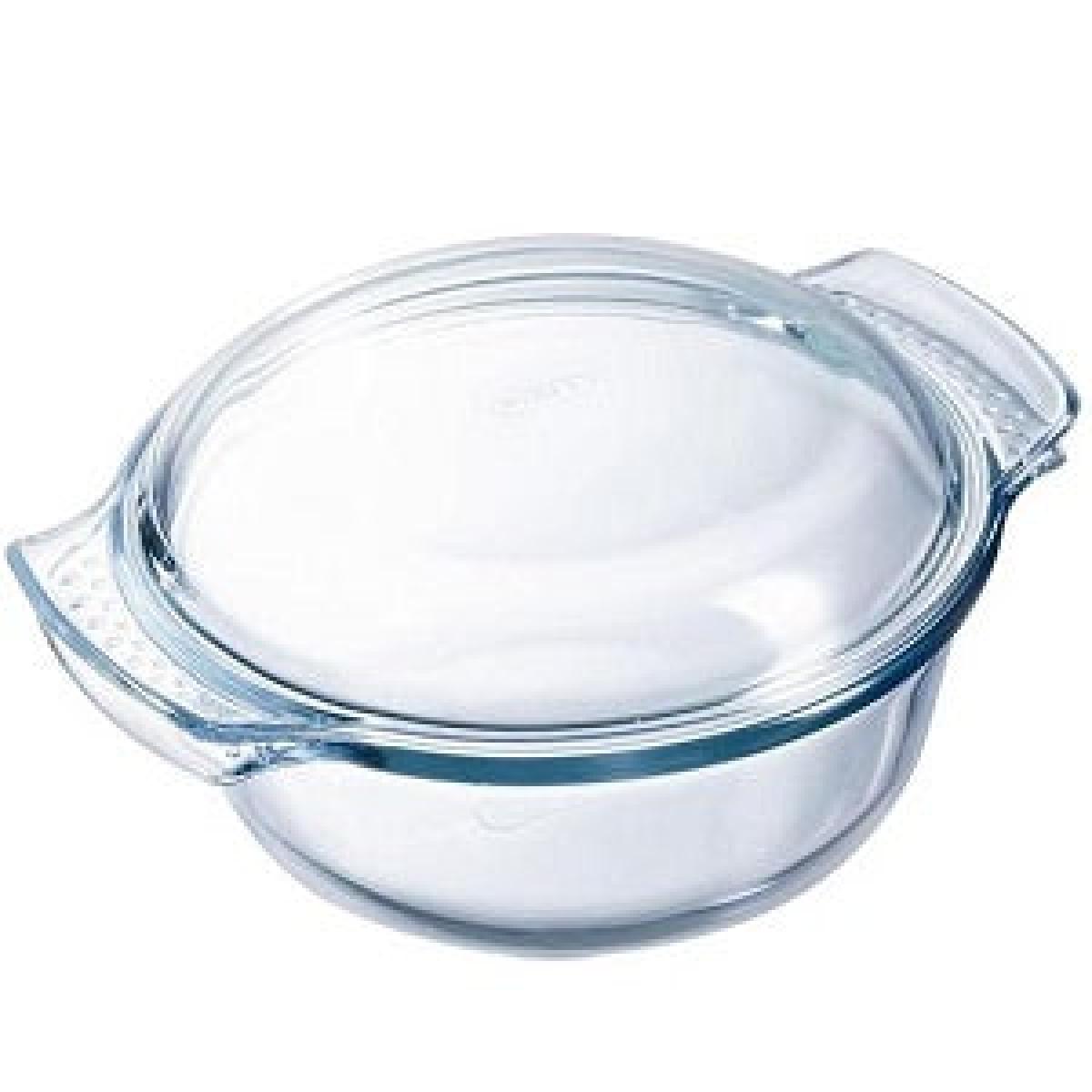 Glassware Round Casserole With Lid Medium