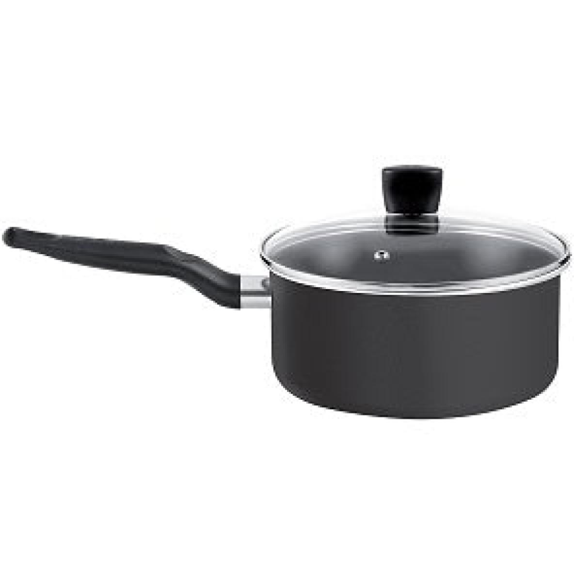 Non-Stick Cook Sauce Pan With Lid Black