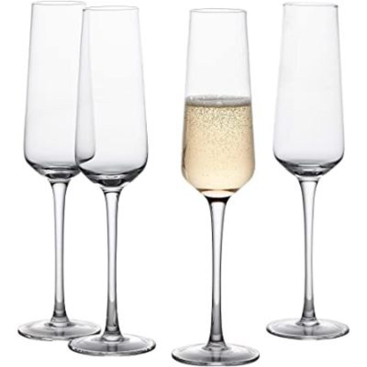 Deco Hand Blown Champagne Glasses -