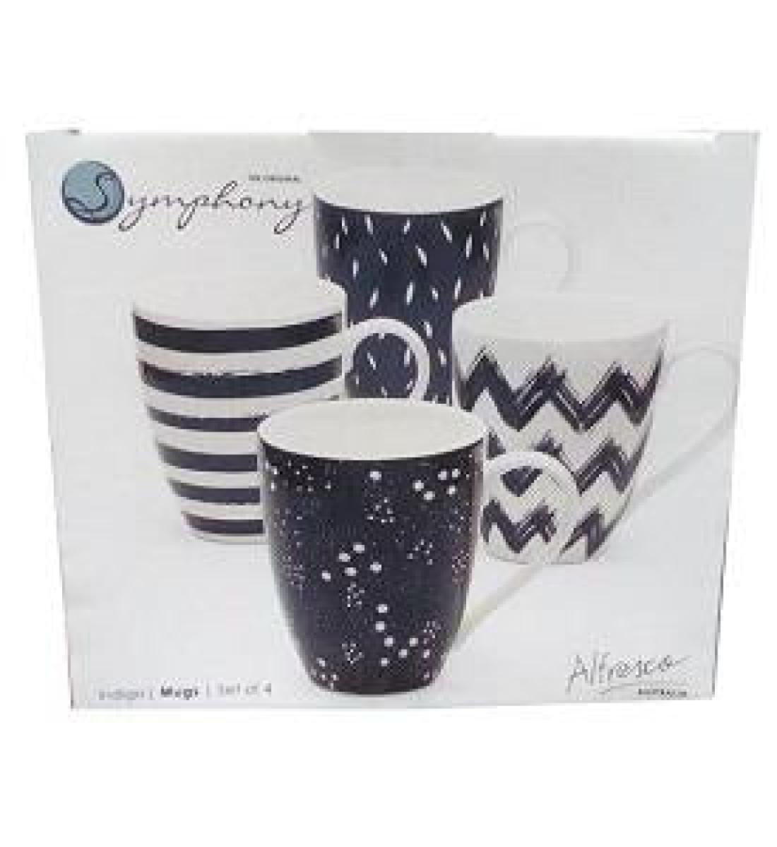 Indigo Mugs x4