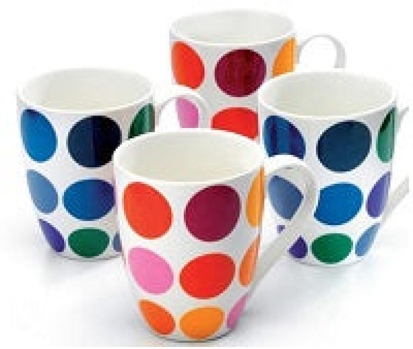 Big Dots Mugs x4