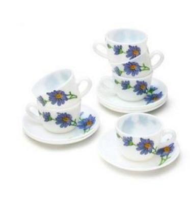 Diva Tender Hues Cup & Saucer Set x6
