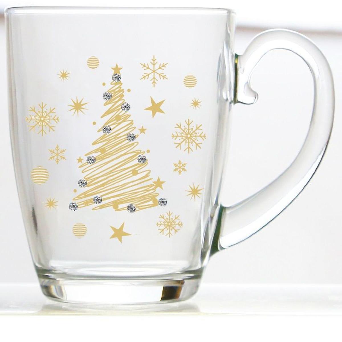 Christmas Tree Drinking Glass With Rhinestone