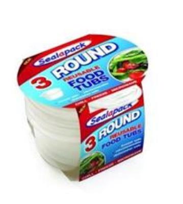 Round Reusable Food Tub x3
