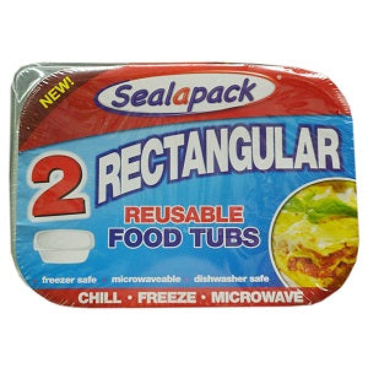 Rectangular Reusable Food Tub x2