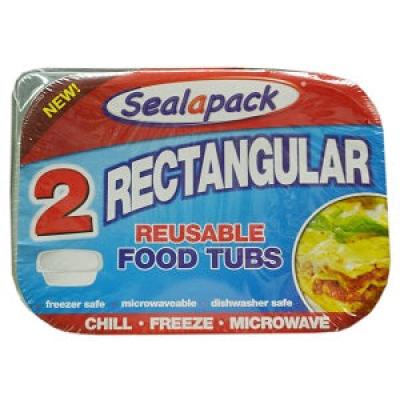 Rectangular Reusable Food Tub x2