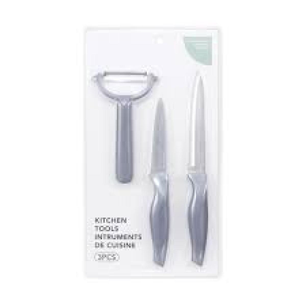 Kitchen Utensils (Potato Peeler, 2 Kitchen Knives)