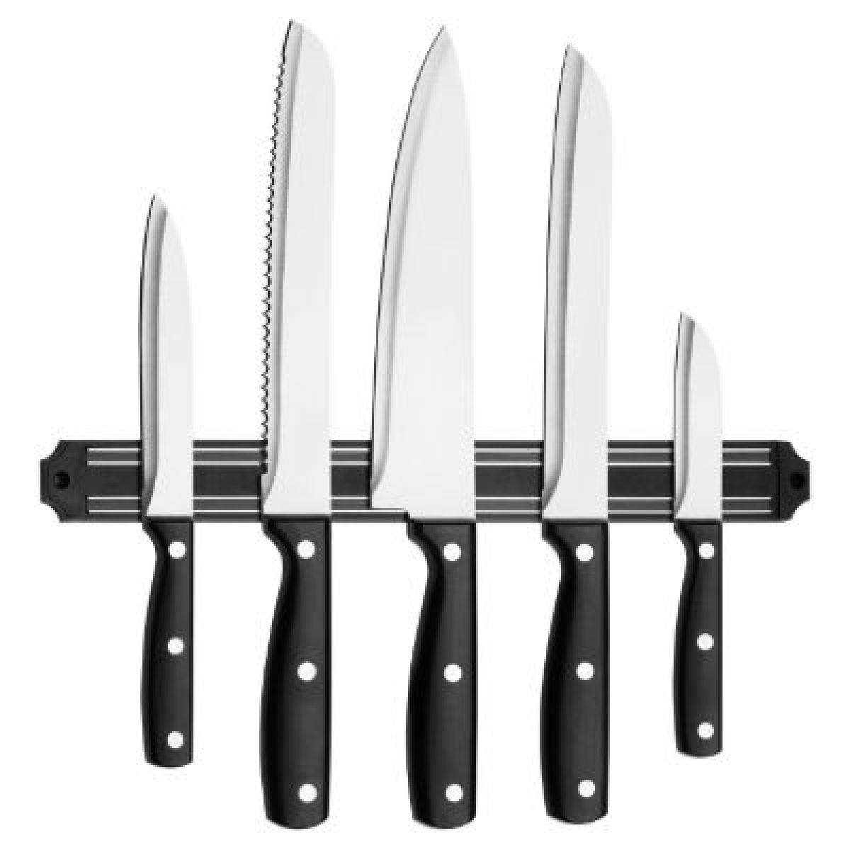 Stainless Steel Knife Set With Magnetic Storage -