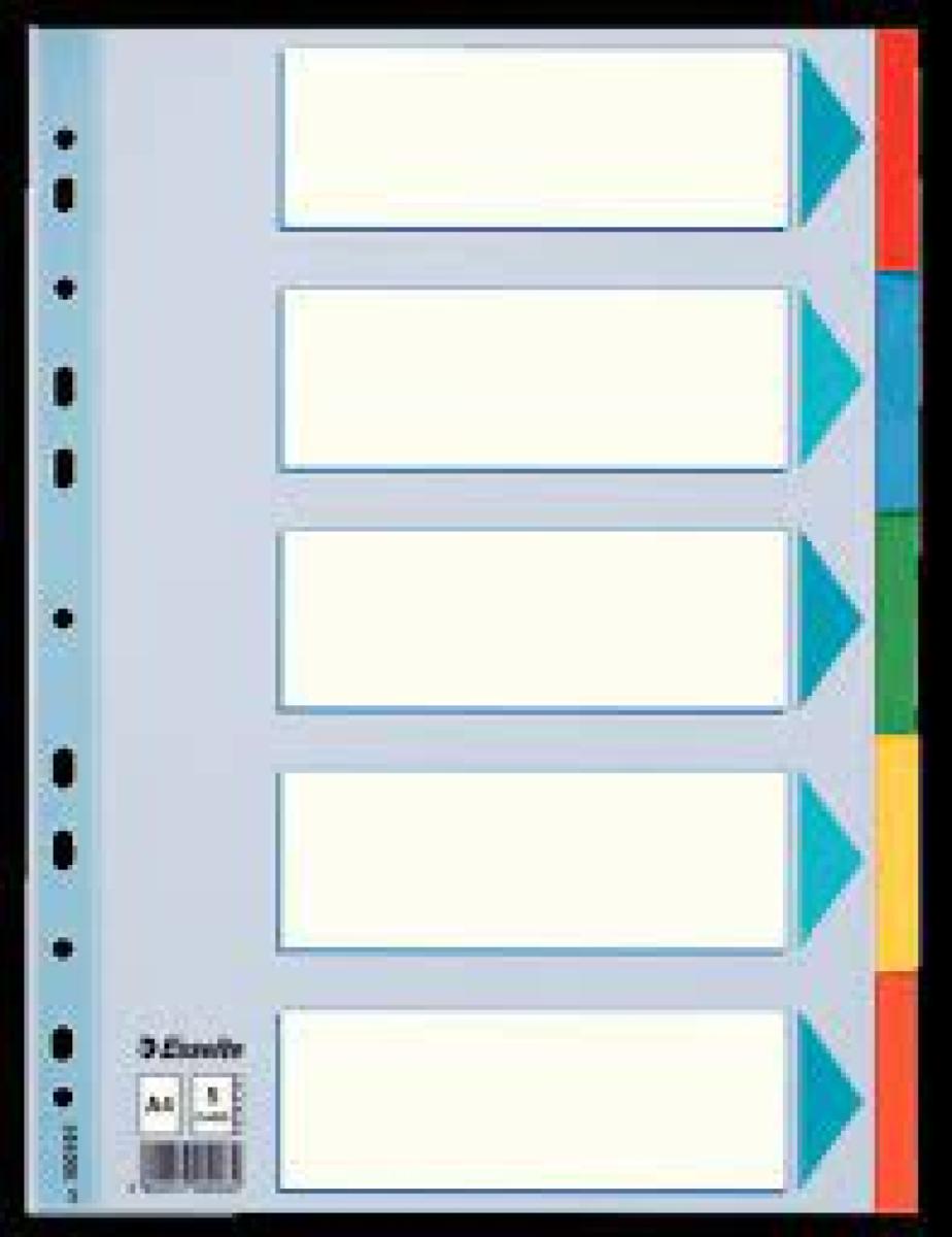 Divider Card A4 5 Tabs