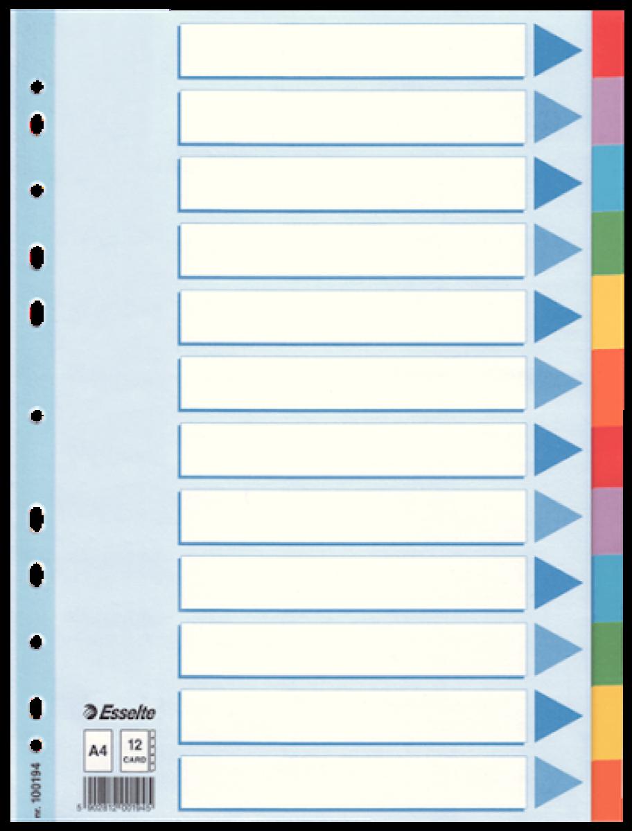 Divider Card A4 12 Tabs