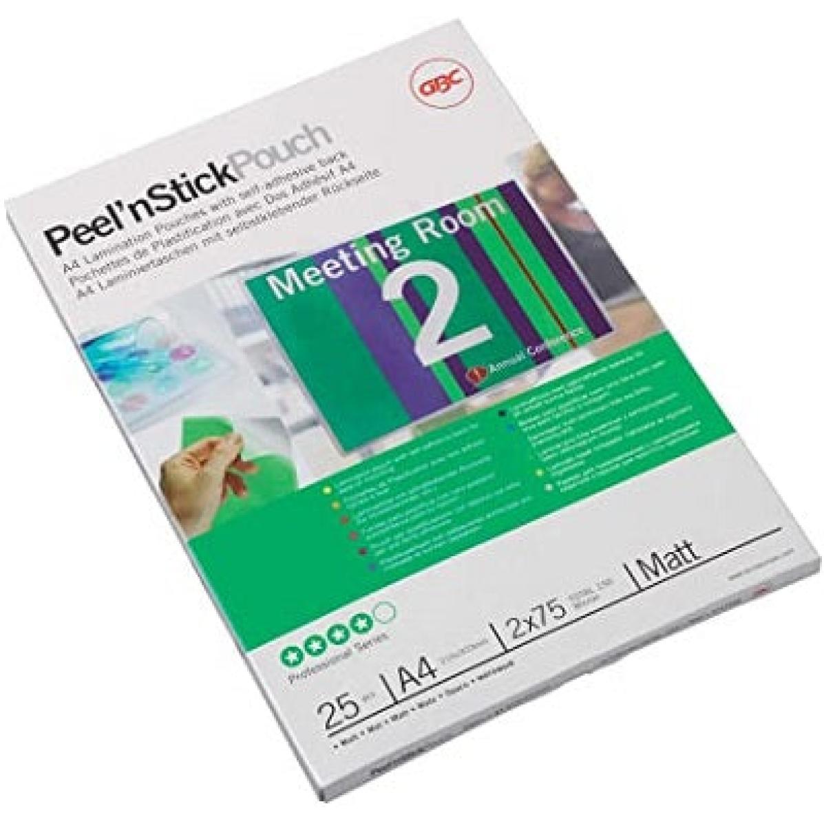 Laminating Peel 'N' Stick Pouch A4 75 Micron x25