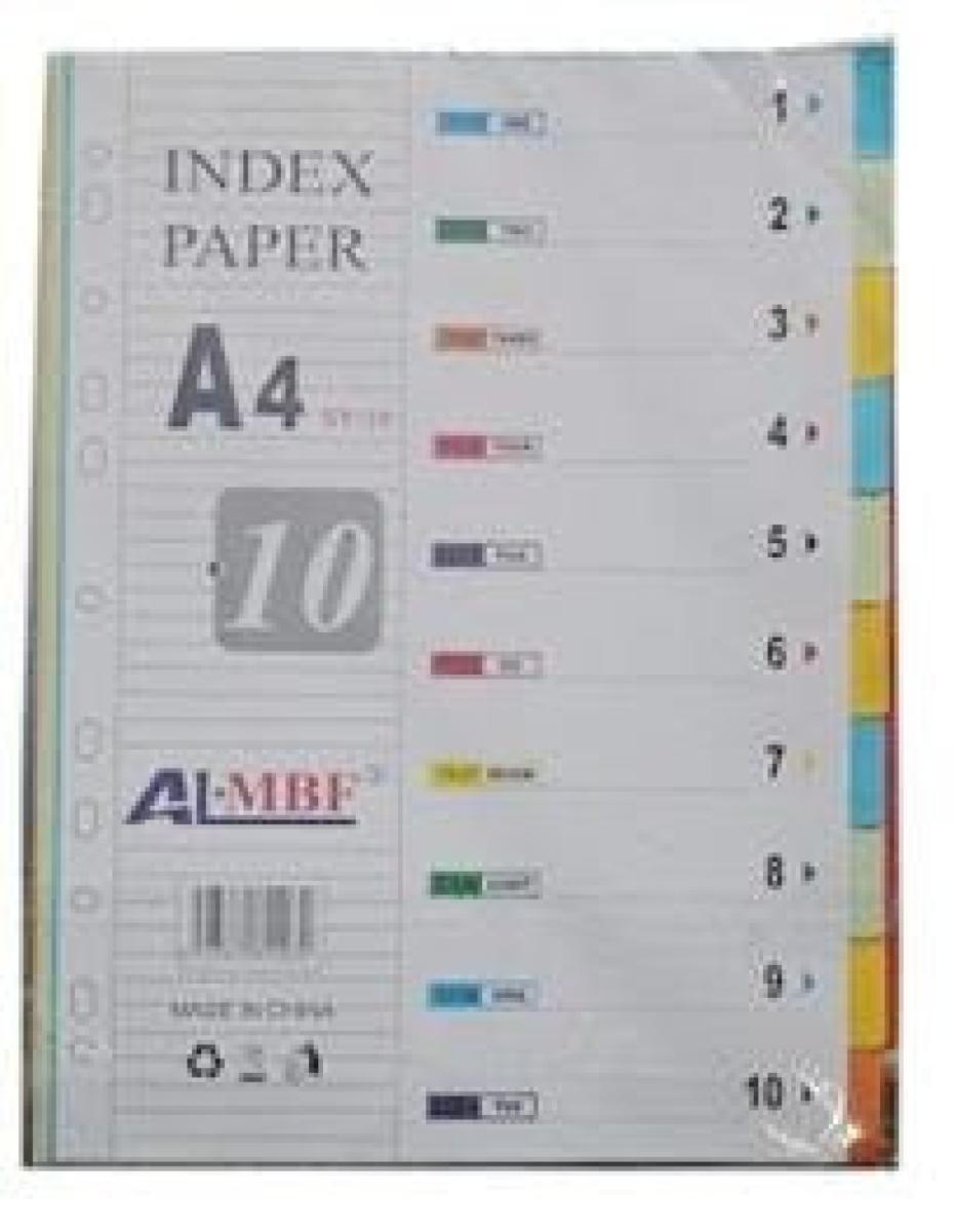 Index Paper A4 Size x10