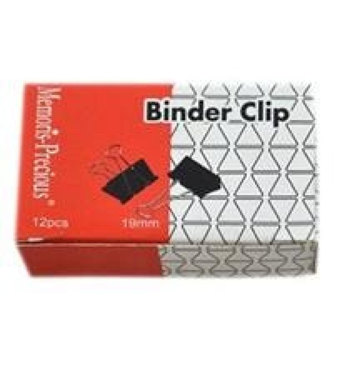 Black Binder Clip 19 mm - x12