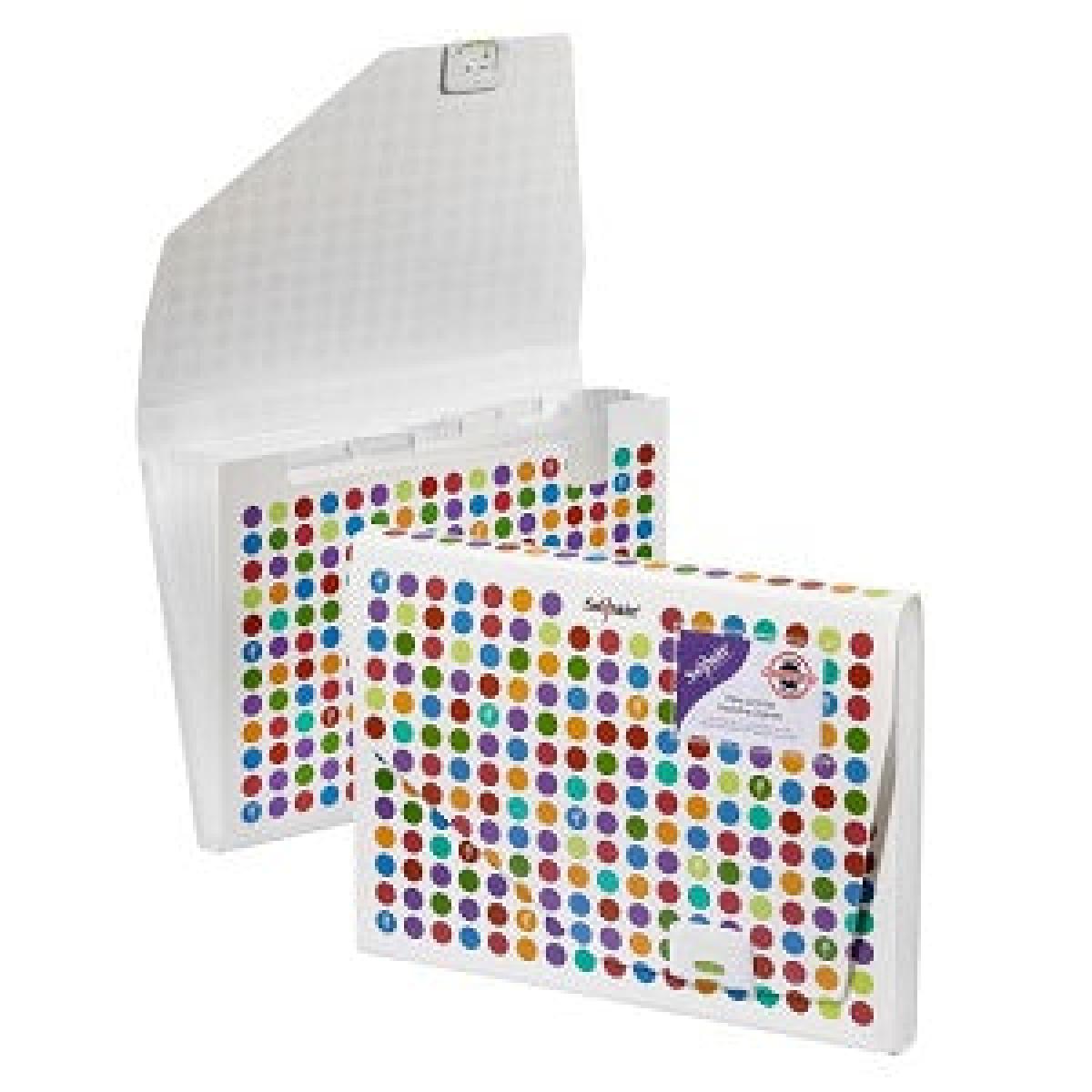 6 Parts A4 Polka Dot Expanding Organiser