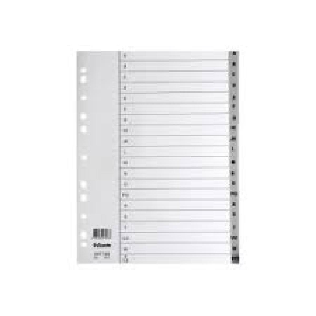 Divider A4 Polypropelene A-Z Grey