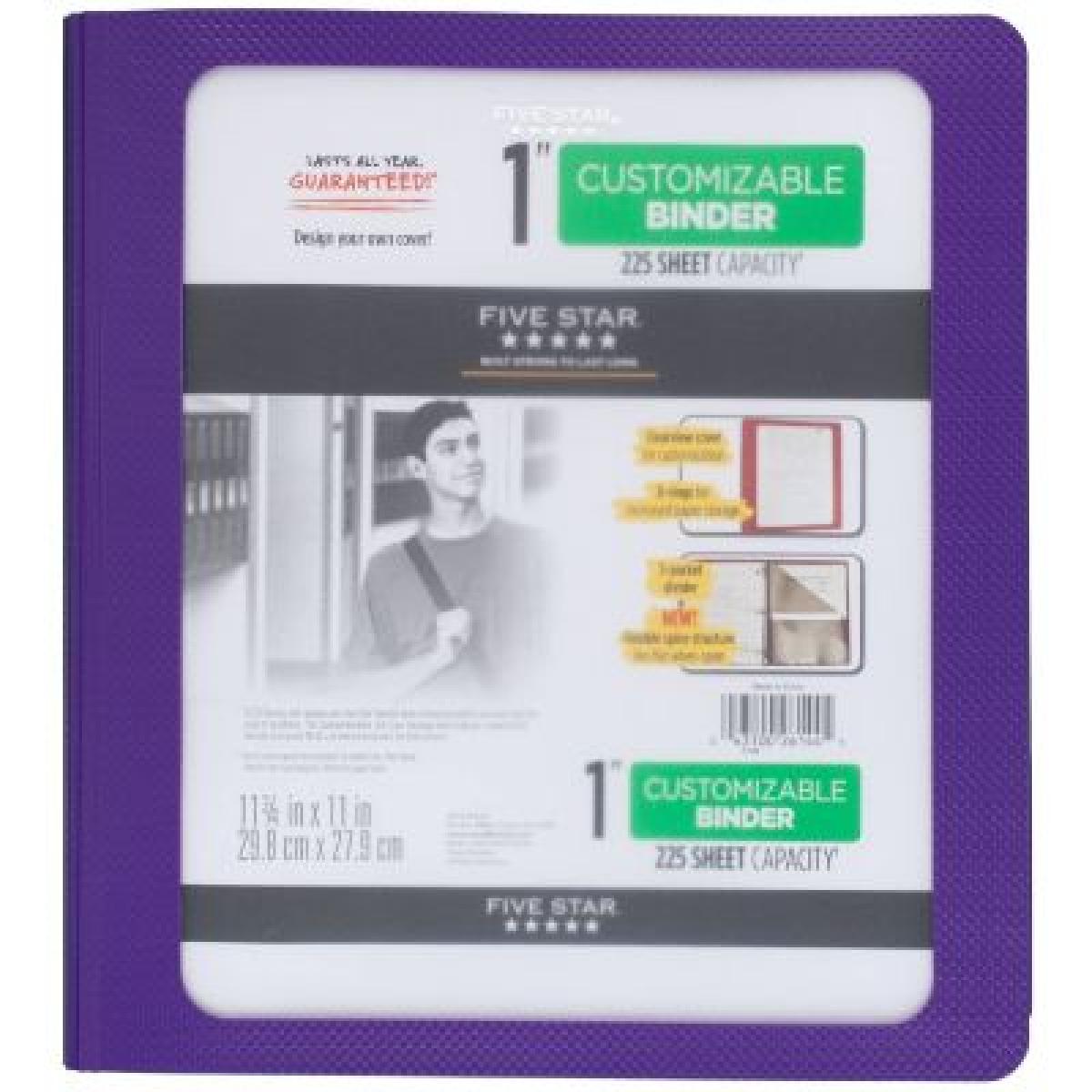 Fivestar Binder 1.5 Inches D Ring (Customizable) - Clearveiw Cover + 3 Pocket Divider