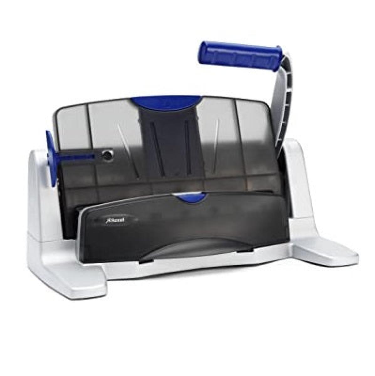 Lite Touch Vertical 4 Hole Punch - Silver/Blue