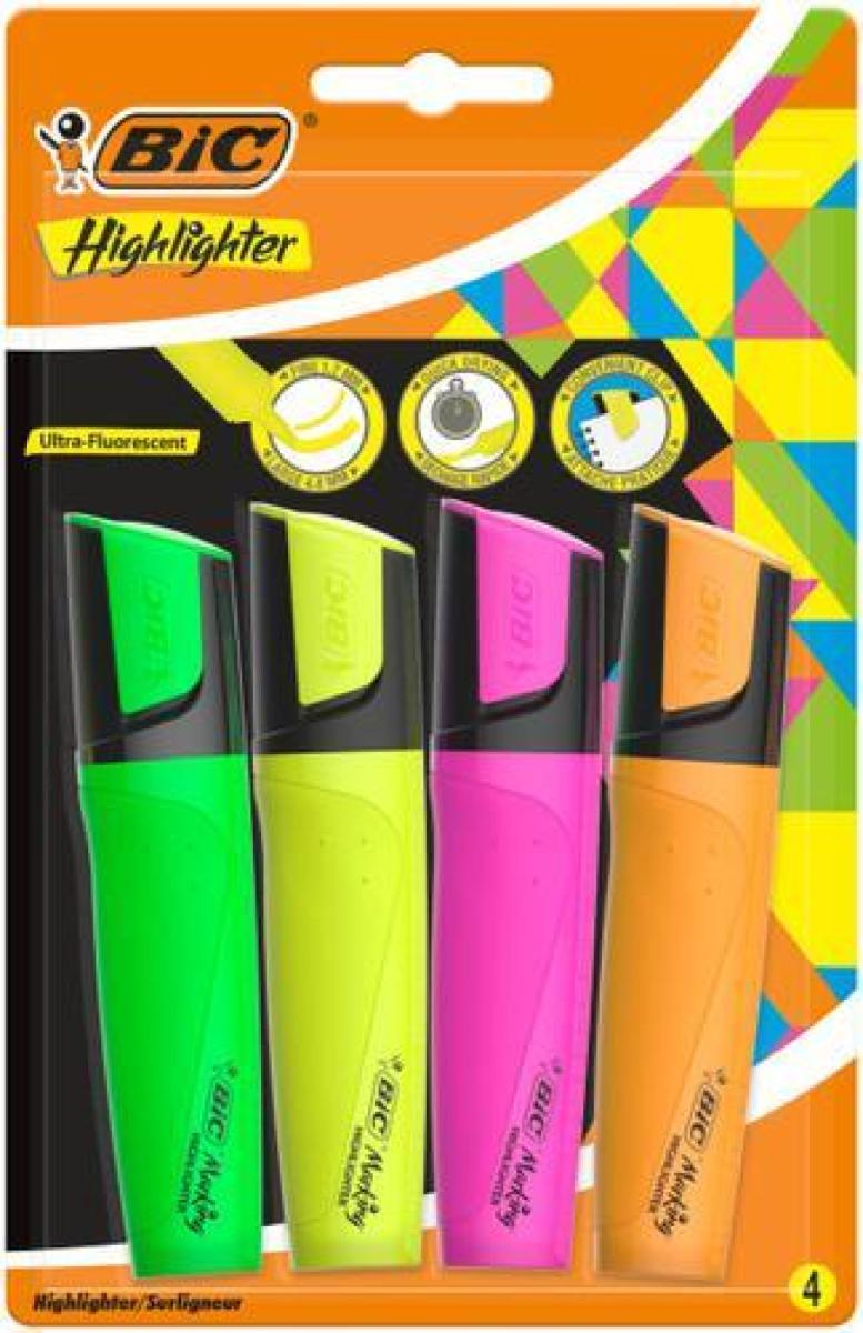 Ultra-Fluorescent Highlighter Assorted x4