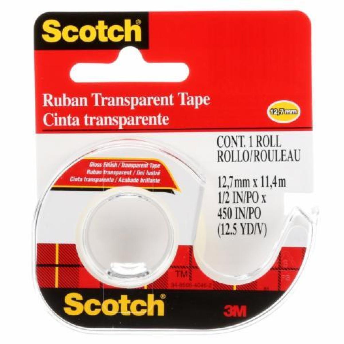 Scotch Gloss Finish Transparent Tape 12.7 mm x 11.4 m