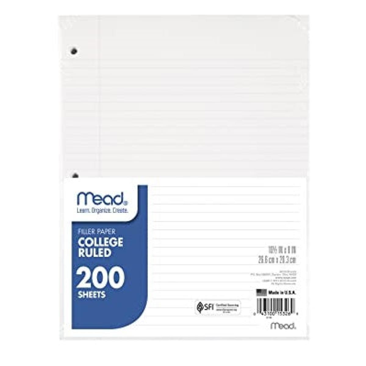 Filler Paper College Ruled -