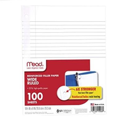 Filler Paper Reinforced Wide Ruled -