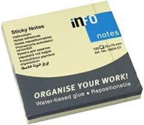 50 x 75 mm Sticky Notes 100 Sheets - Yellow