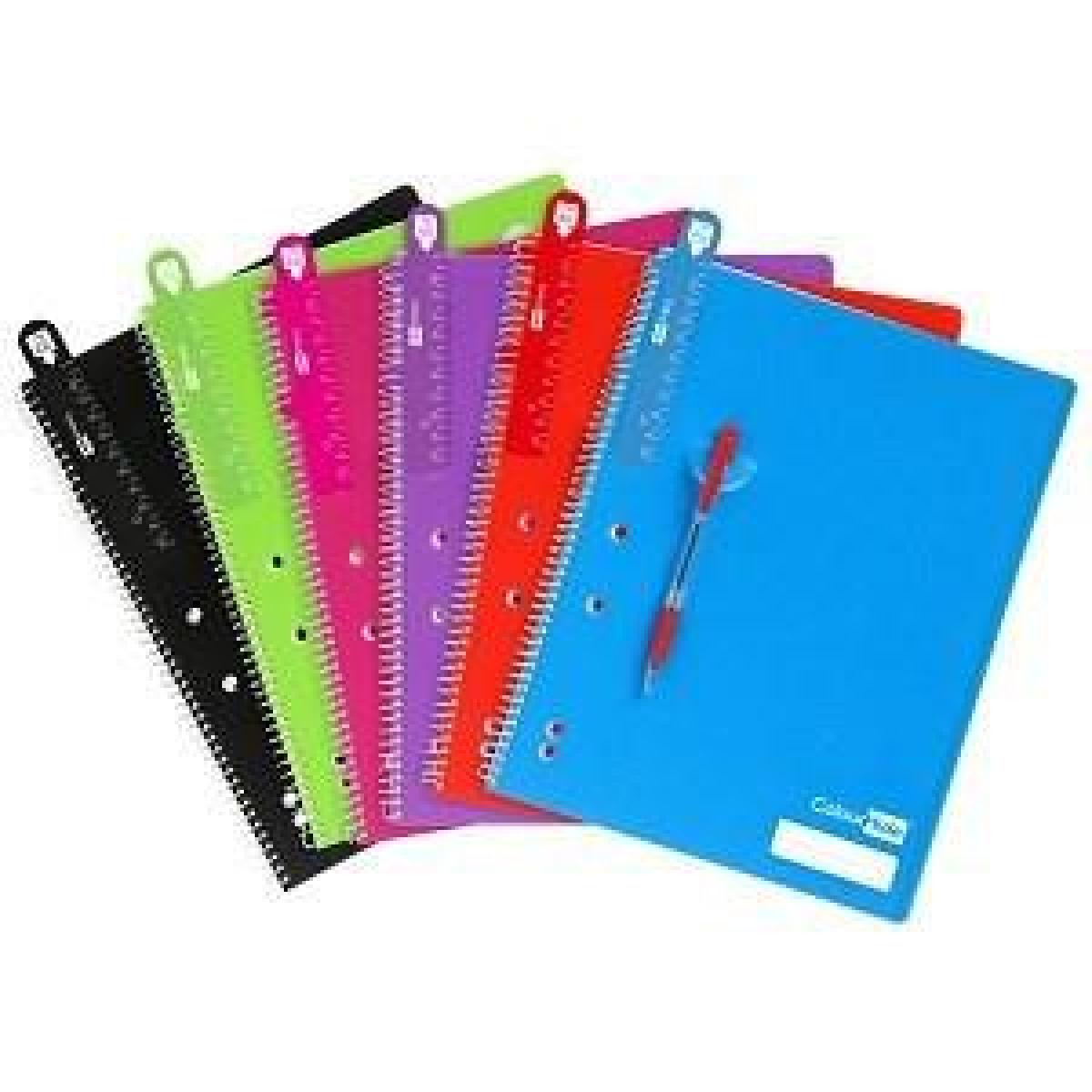 ColourHide Lecture Book Feint Perforated A4 - Black
