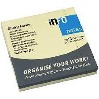 100 x 75 mm Sticky Notes 100 Sheets - Yellow