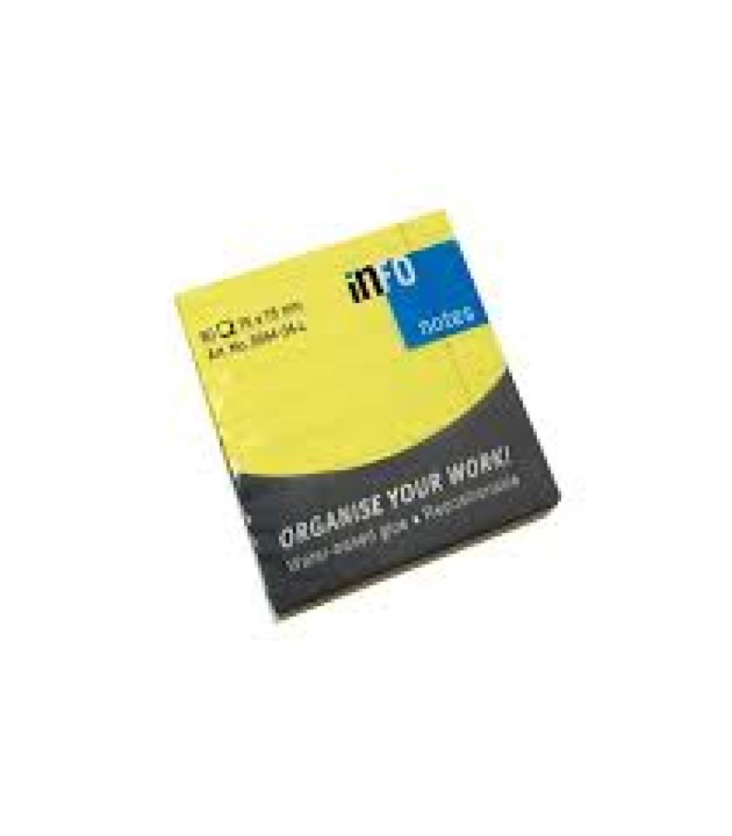 75 x 75 mm Brilliant Sticky Notes 80 Sheets - Brilliant Yellow x12
