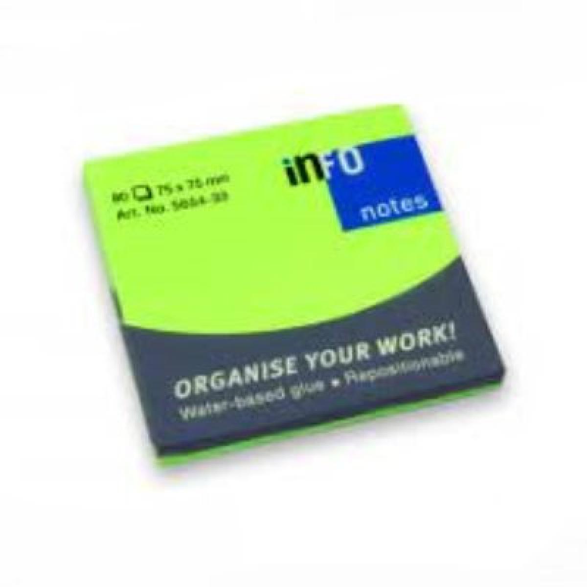 75 x 75 mm Brilliant Sticky Notes 80 Sheets Ruled - Brilliant Pink x12