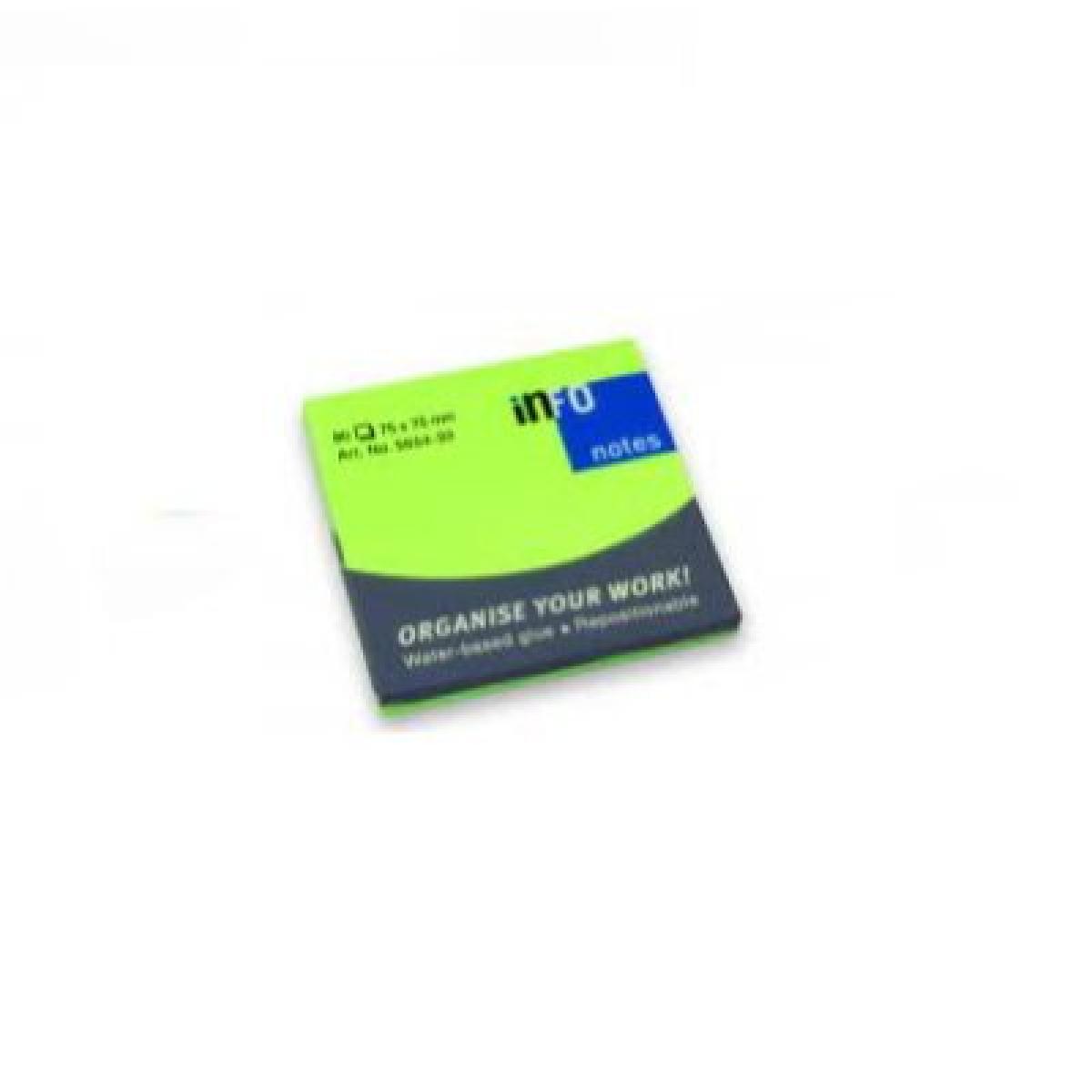 75 x 75 mm Brilliant Sticky Notes 80 Sheets Ruled - Brilliant Green x12