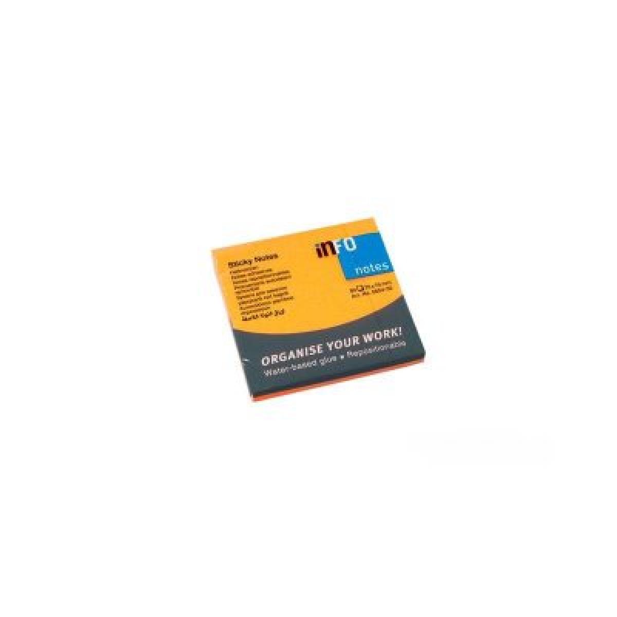 75 x 75 mm Brilliant Sticky Notes 80 Sheets Ruled - Brilliant Orange x12