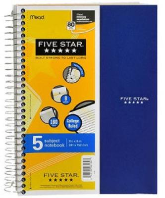 5 Subject Spiral Notebook